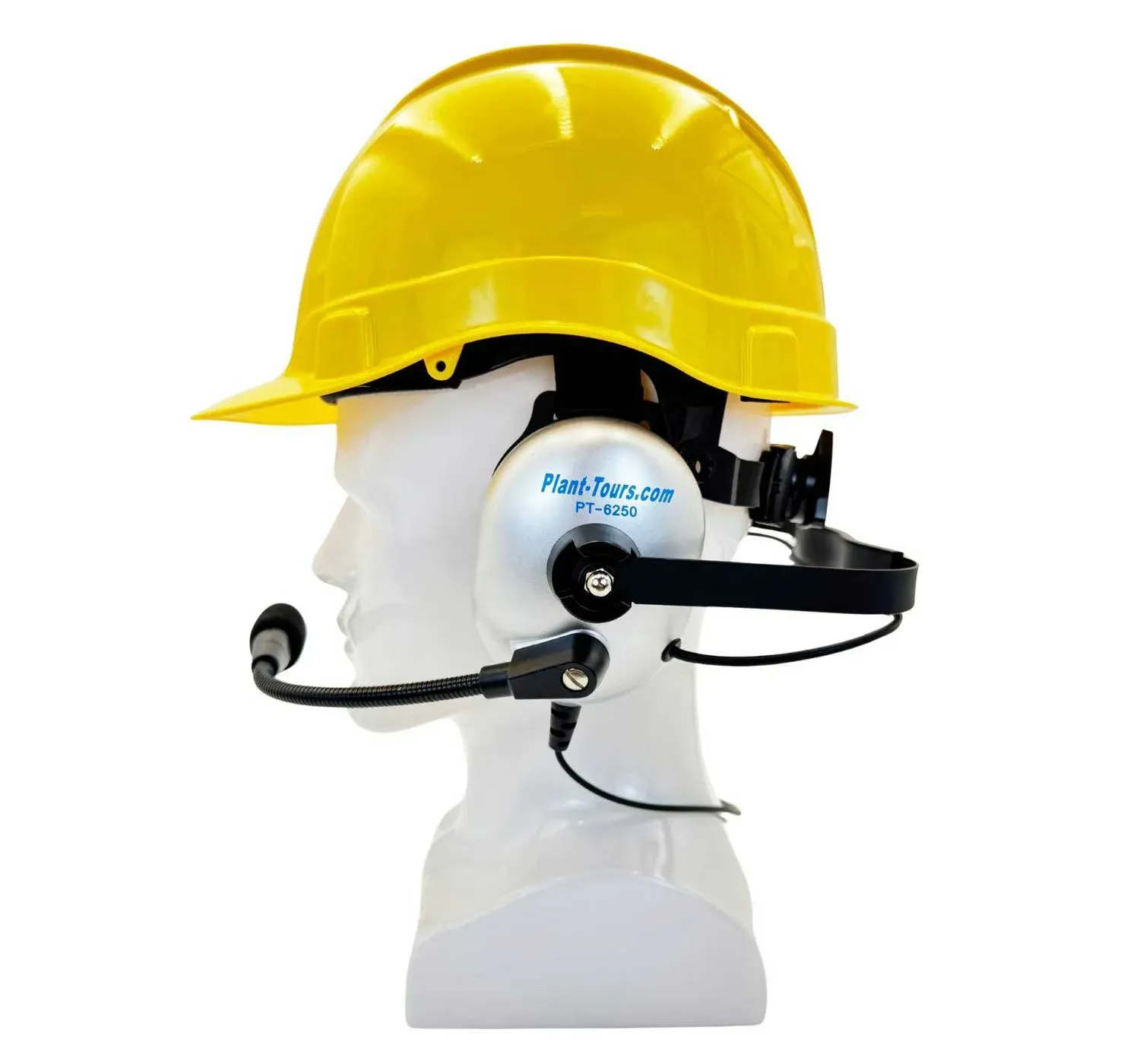 PT-6250 Multi-Guide Headset: Dual-Ear Noise-Reducing Earmuff Headset with Boom Microphone