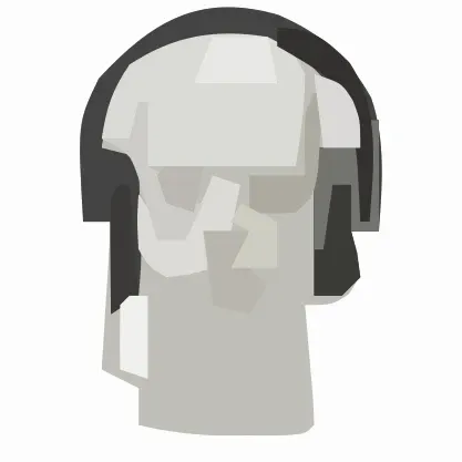 One-way guest headphones on a mannequin